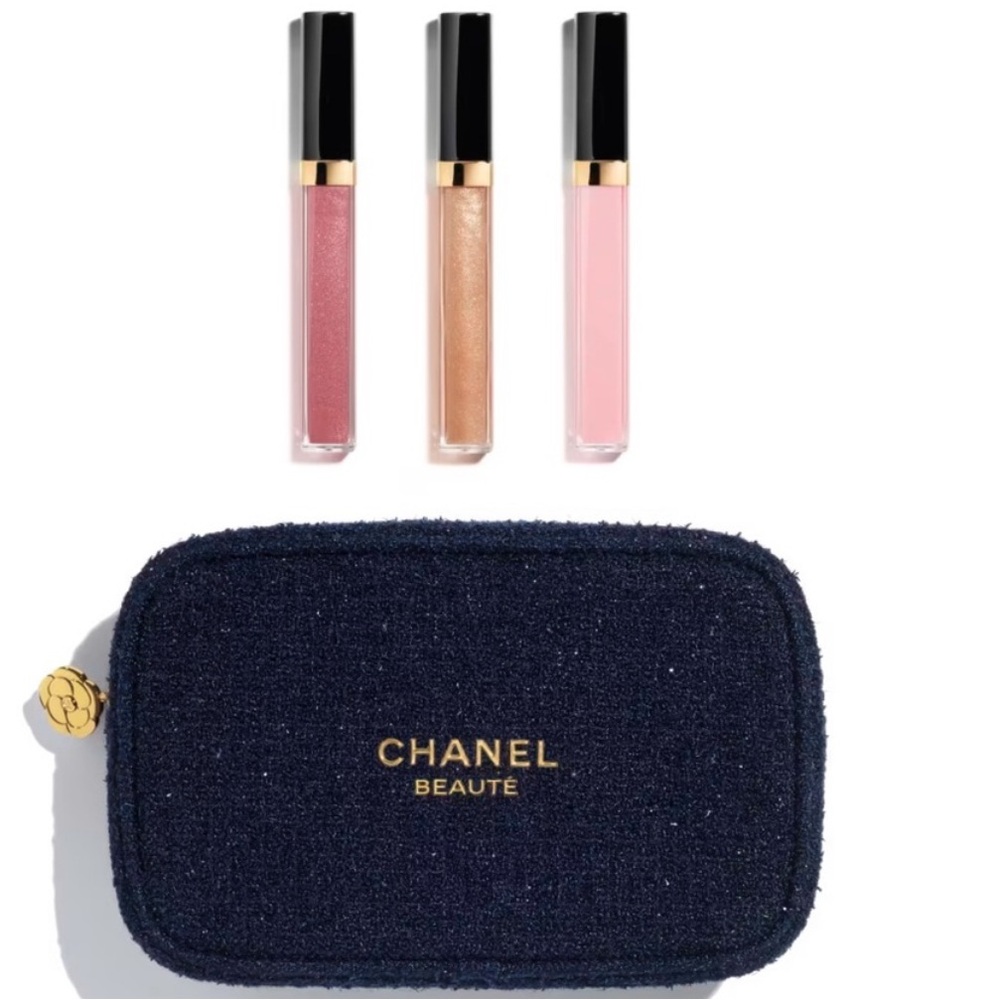 NWB CHANEL Lip Gloss Trio - Rose, Champagne, Blush limited edition